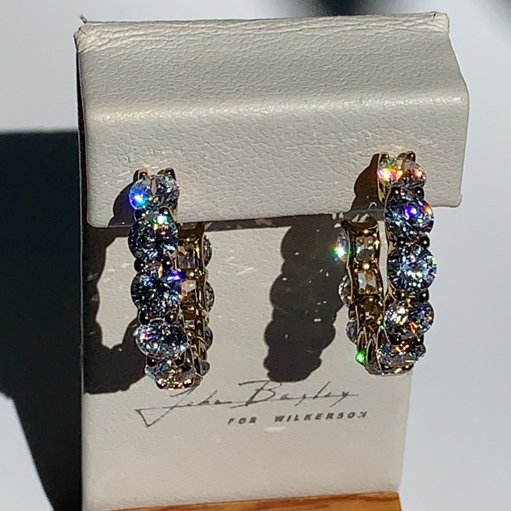 Uternity Hoop Earrings Sterling Silver 925 14K YG